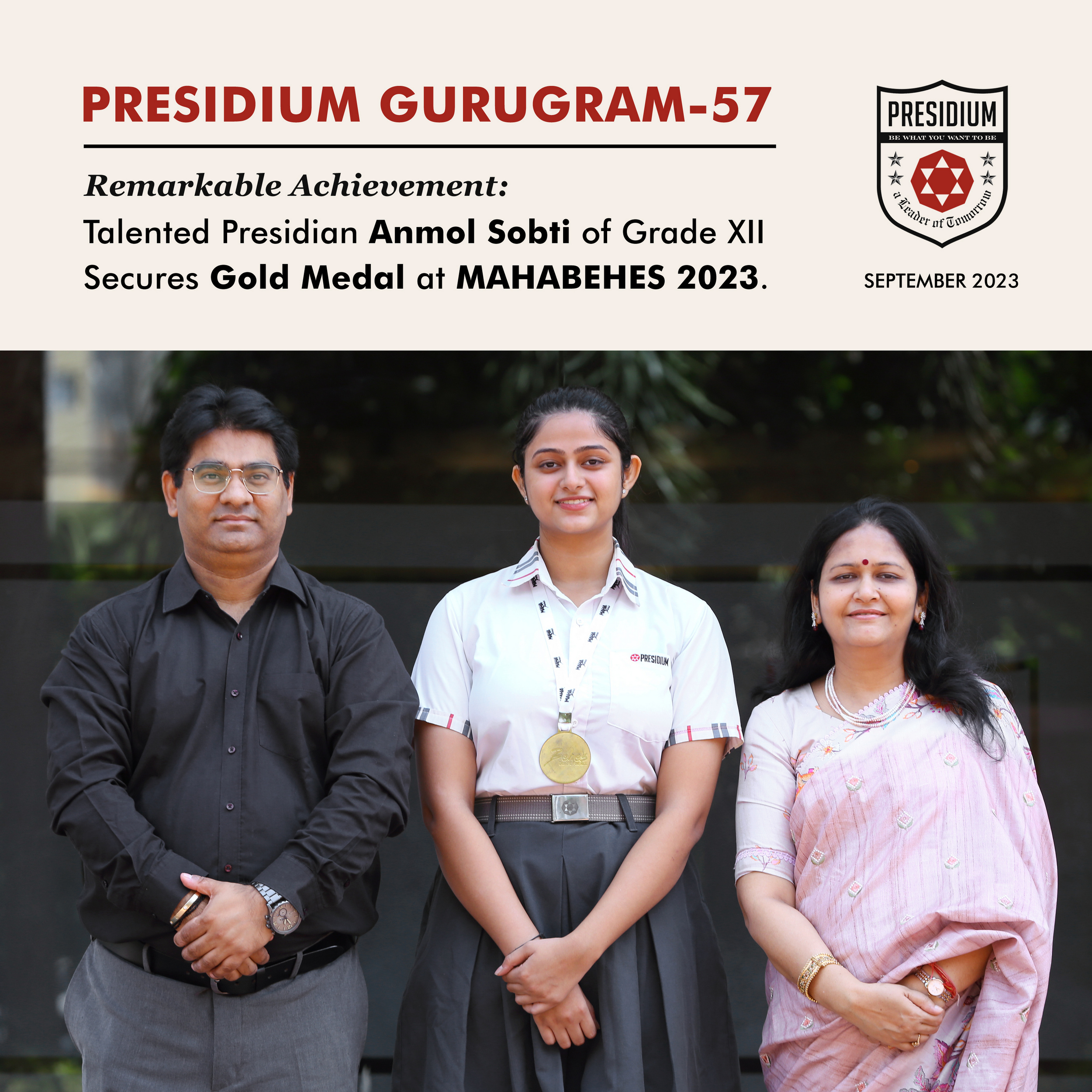 Presidium Gurgaon-57, OUR ELOQUENT ORATOR BAGS A ‘GOLD MEDAL’ AT MAHABEHES